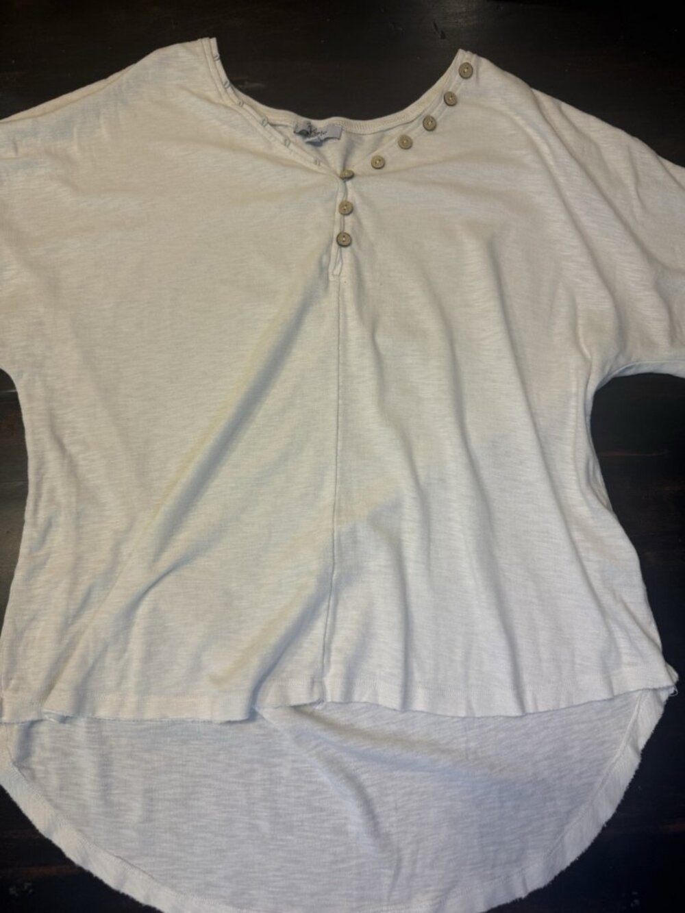 Polygram White T-Shirt With Buttons Size M